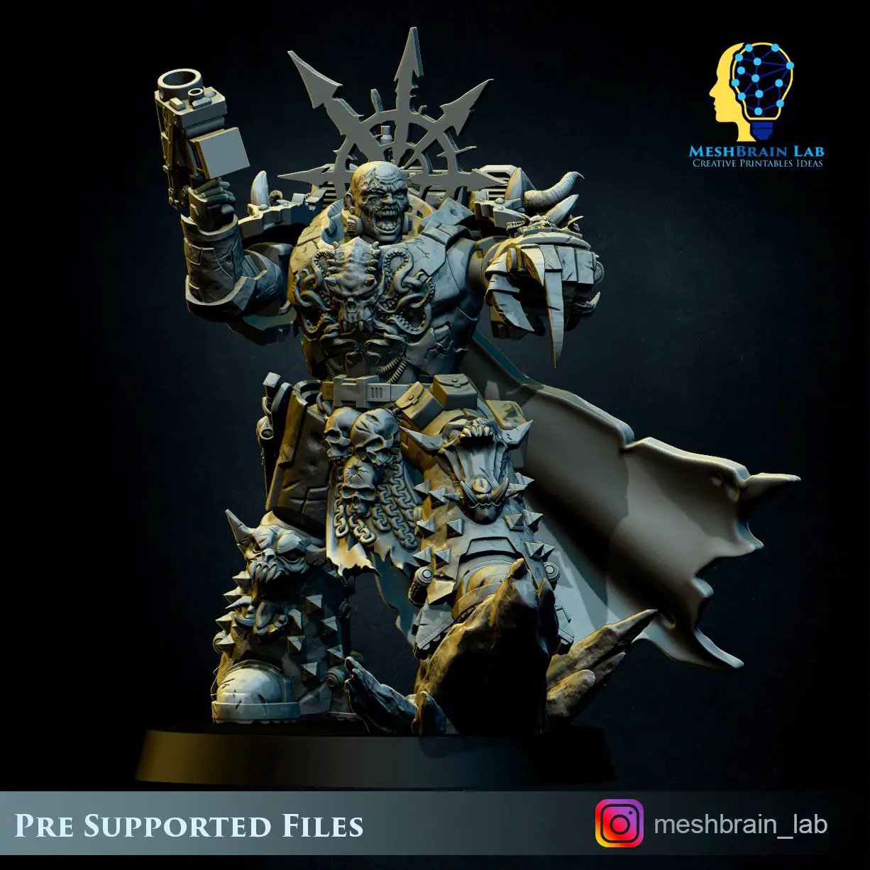 3D printed Doom Marine squad from Last Hope Miniatures by Meshbrain Labs, featuring detailed sci-fi soldier figures.