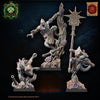 3D printed lizard kin blowpipe command group by Lost Kingdom Miniatures, featuring detailed lizard figures with blowpipes and accessories.