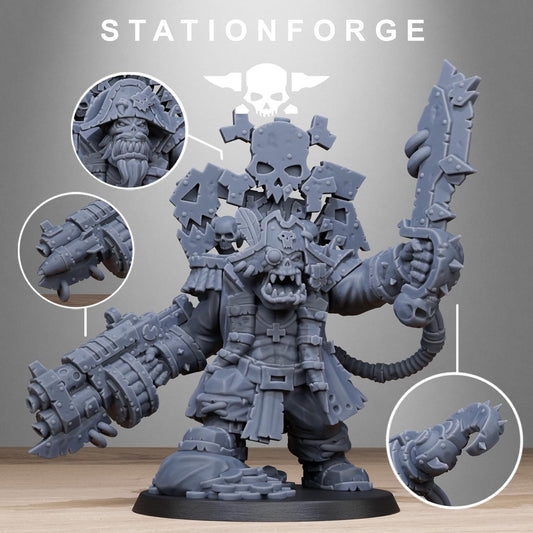 3D Printed Orkaz Pirate Boss by StationForge Miniatures