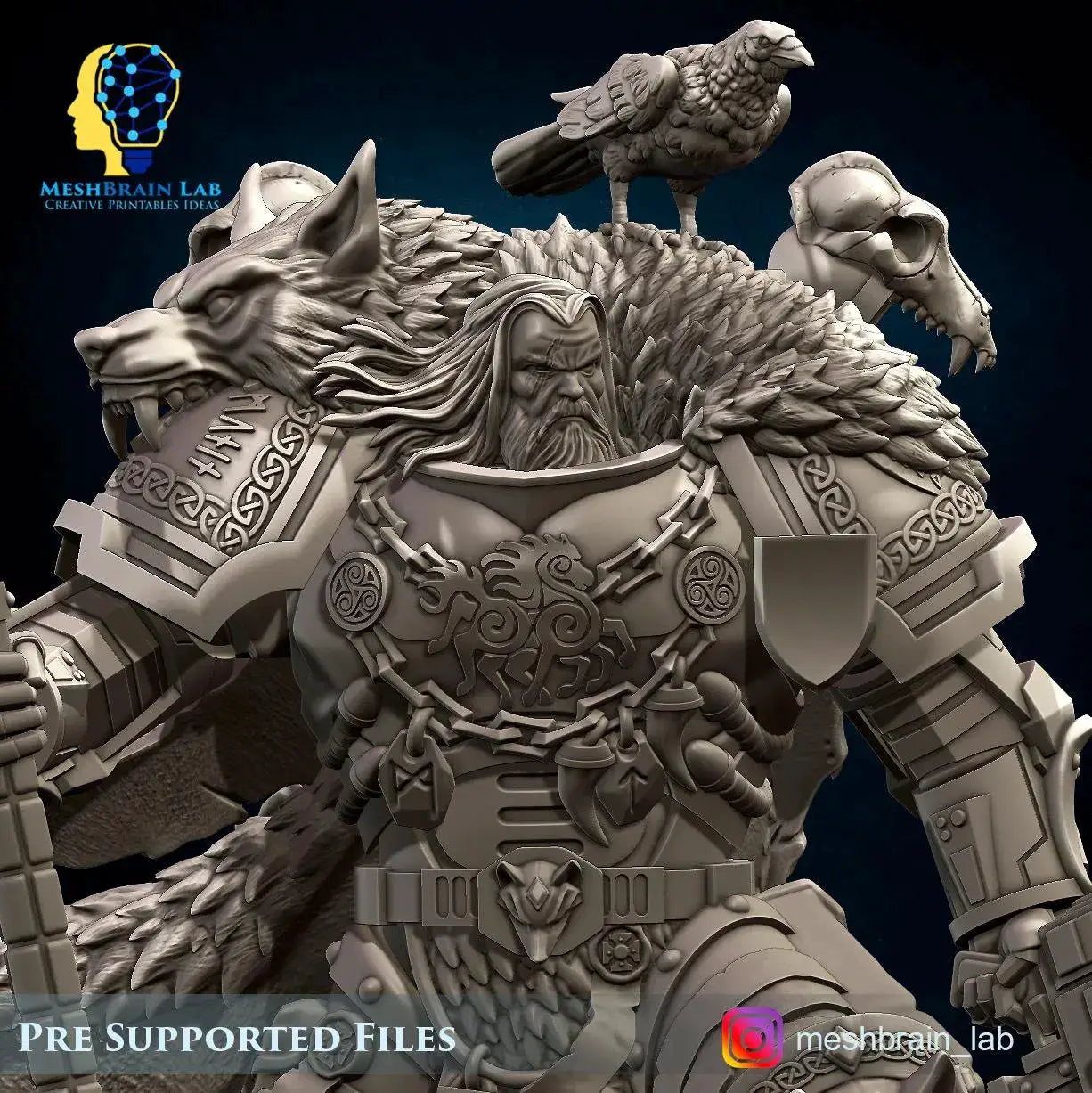 3d Printed Sons of the Aesir Chapter Lord by Meshbrain Labs Miniatures by Last Hope Miniatures
