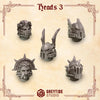 3d Printed Crimson Lords Heads #3 x10 by Greytide Studio by Last Hope Miniatures