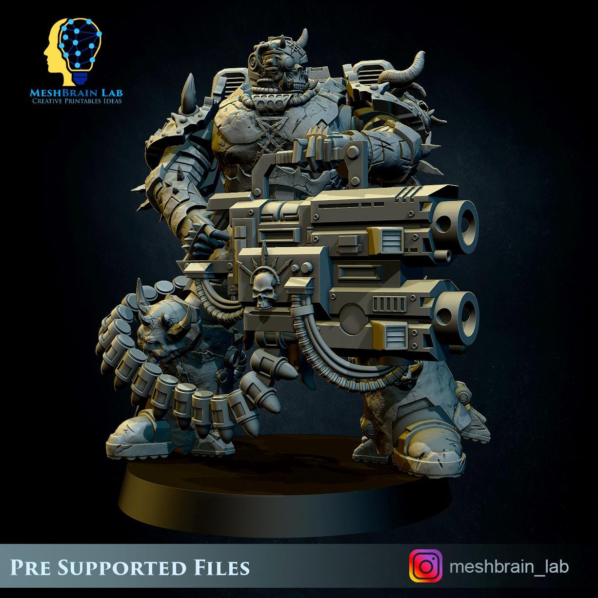 3d Printed Doom Marine Squad, by Meshbrain Labs