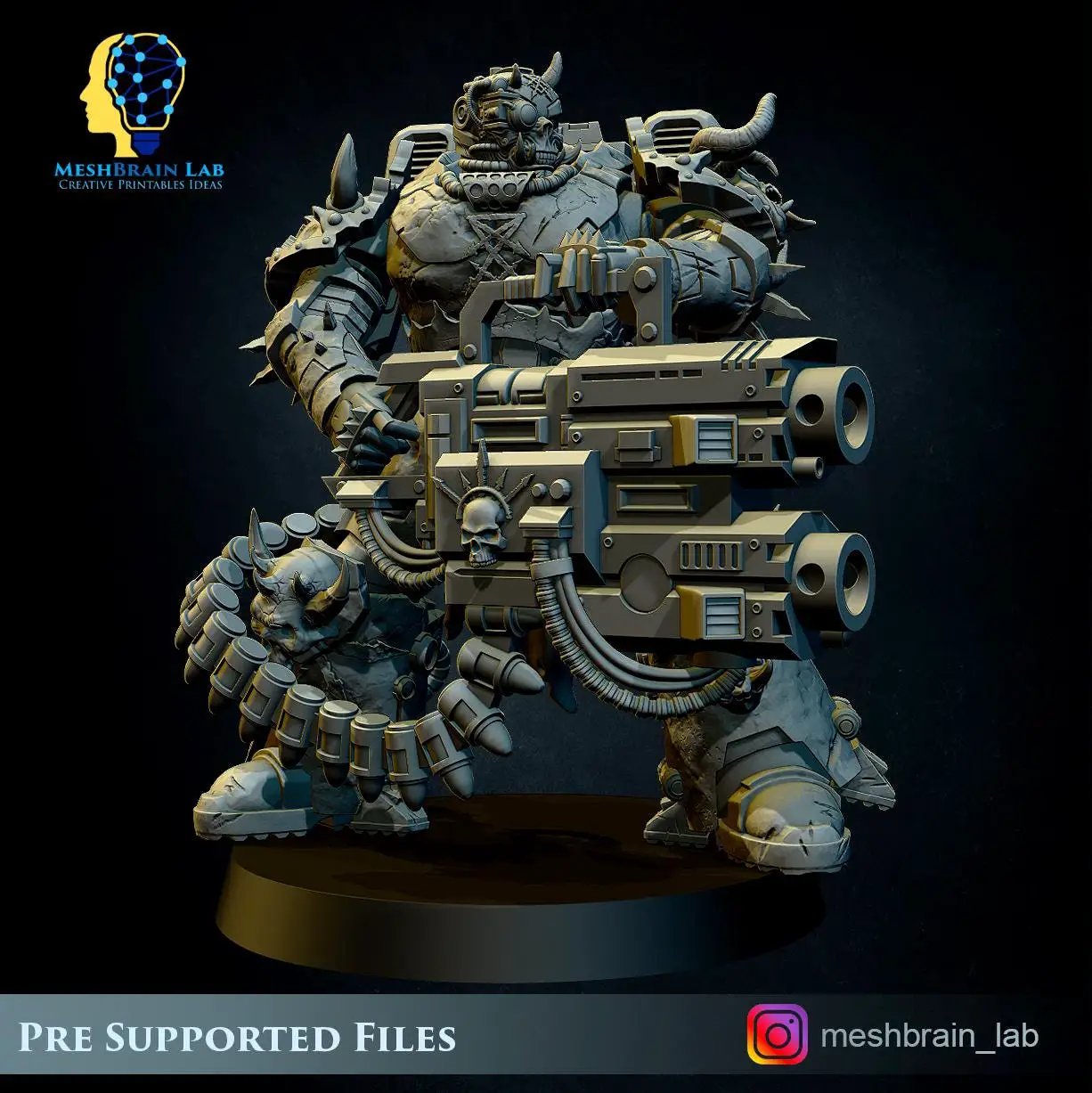 3D printed Doom Marine squad by Last Hope Miniatures, featuring detailed sci-fi soldier figures from Meshbrain Labs.