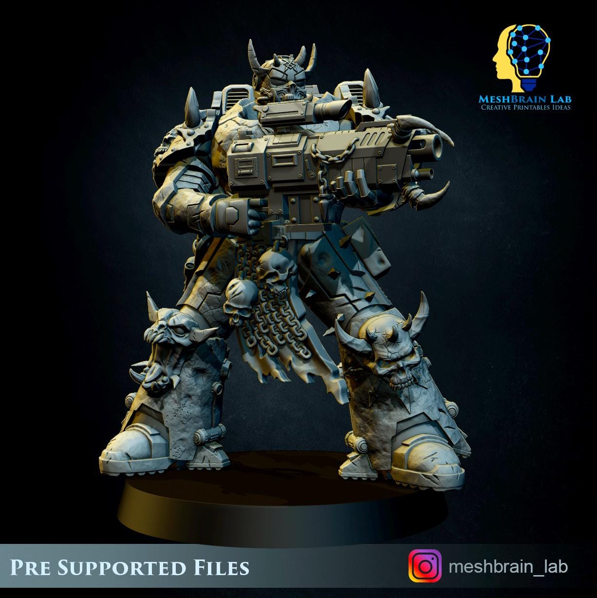 3d Printed Doom Marine Squad, by Meshbrain Labs