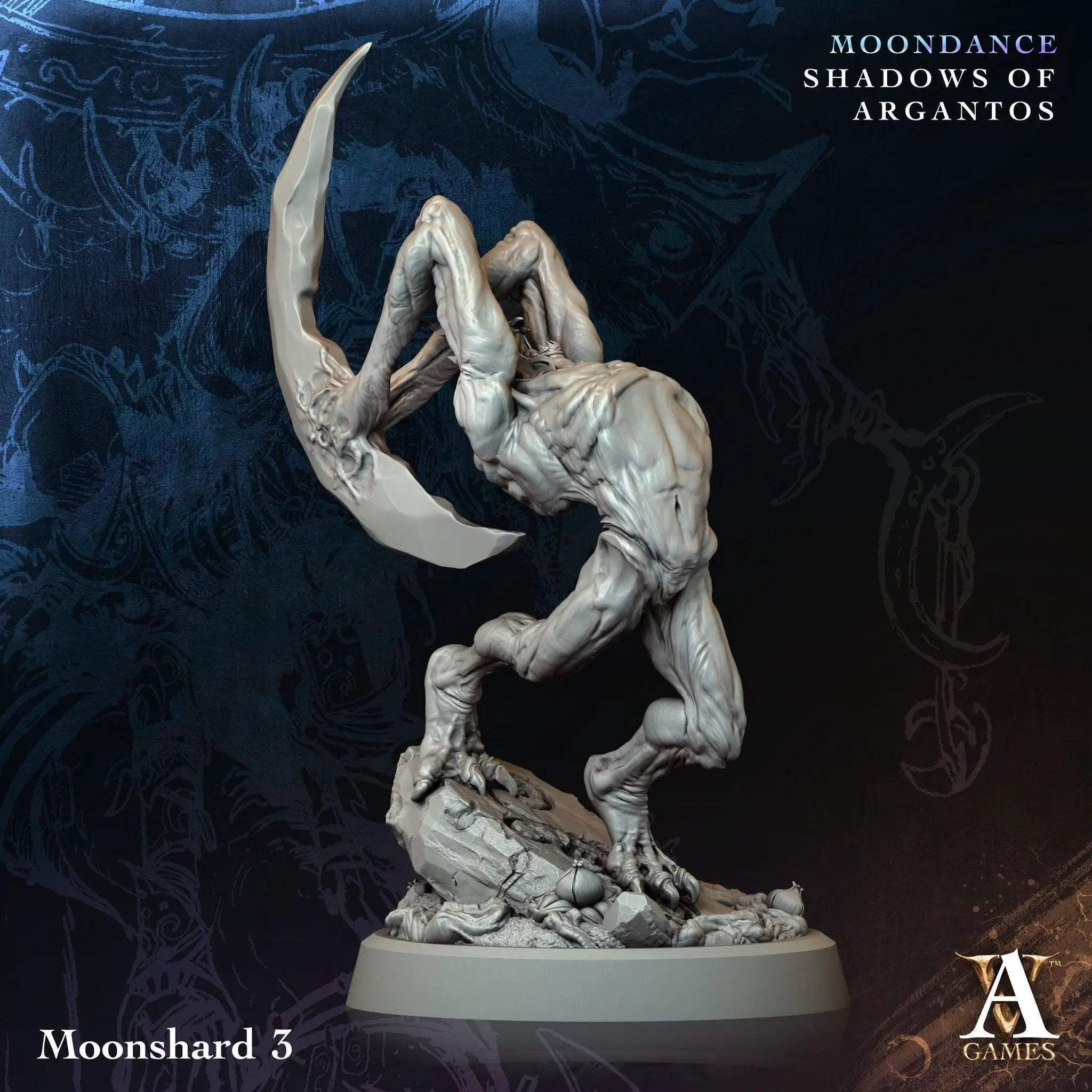 3D printed Moonshards miniatures by Last Hope Miniatures, featuring intricate details and fantasy-themed design for tabletop gaming.