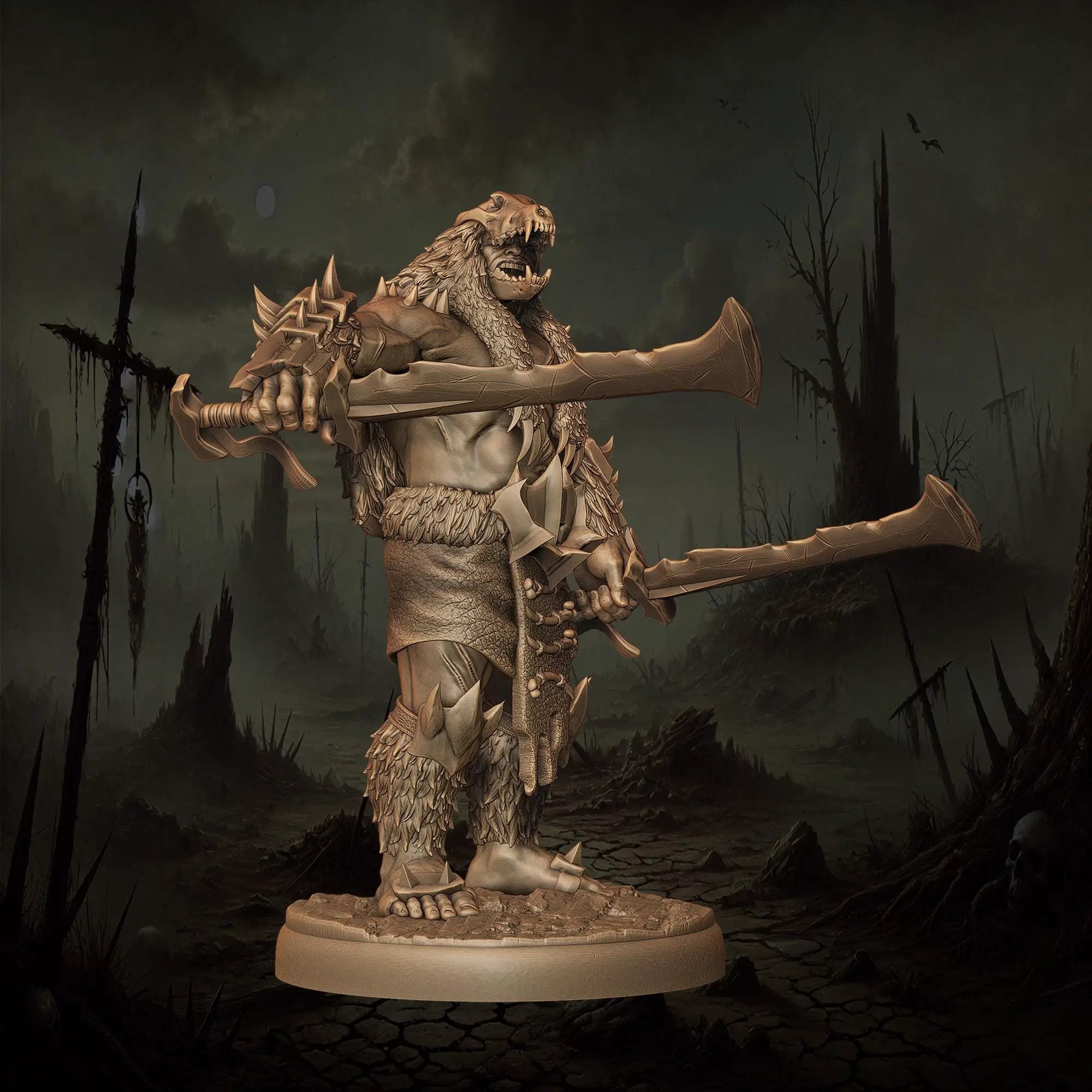 3D printed Orc Houndmasters miniatures by Last Hope Miniatures for tabletop gaming, featuring detailed orc figures with hounds.