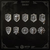 3D printed Eternal Crusader Tilt Shield by Last Hope Miniatures for Greytide Studio, detailed medieval-style shield with intricate design.
