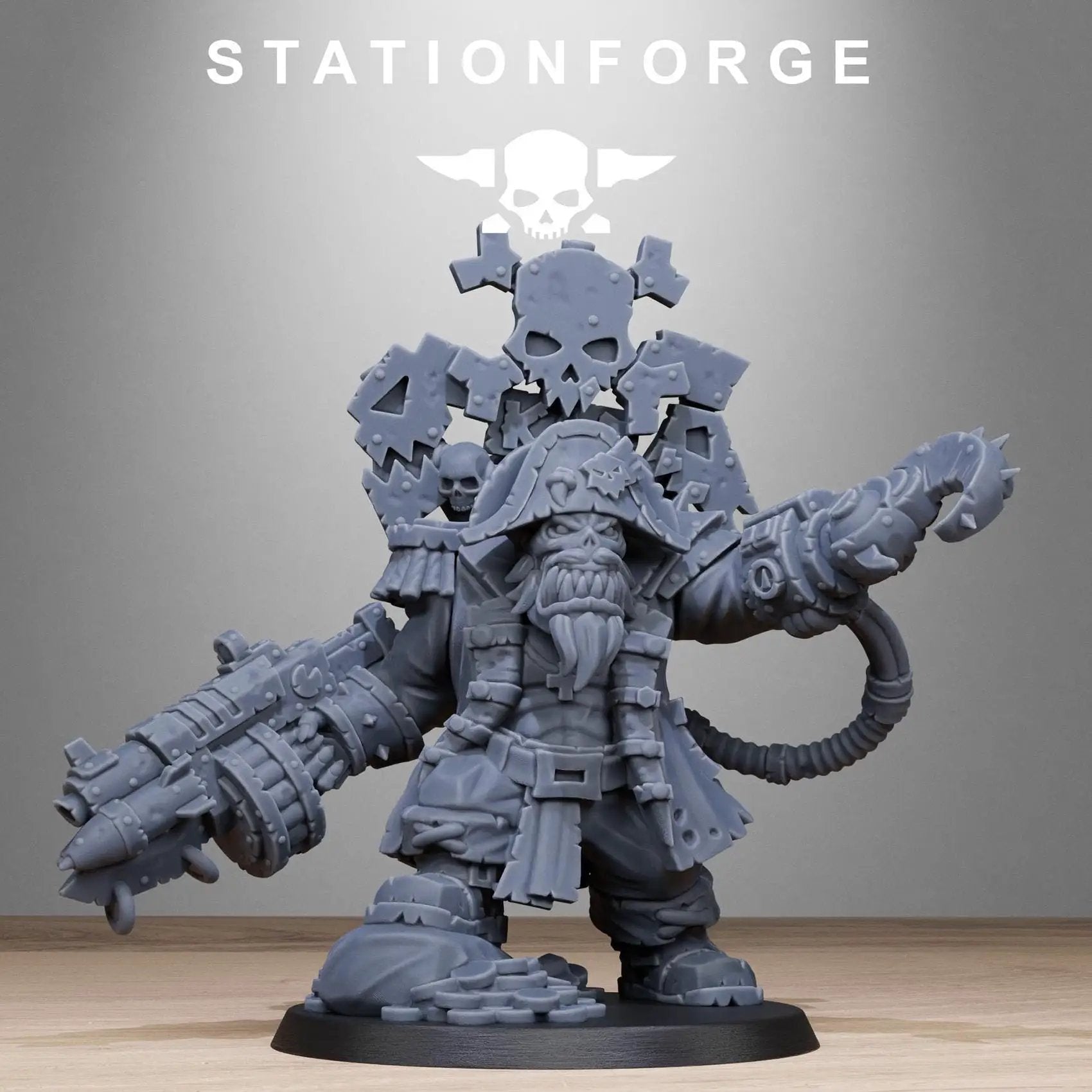 3D Printed Orkaz Pirate Boss by StationForge Miniatures by Last Hope Miniatures