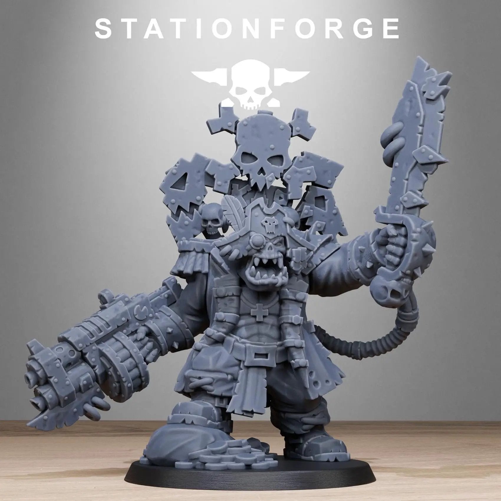 3D Printed Orkaz Pirate Boss by StationForge Miniatures by Last Hope Miniatures