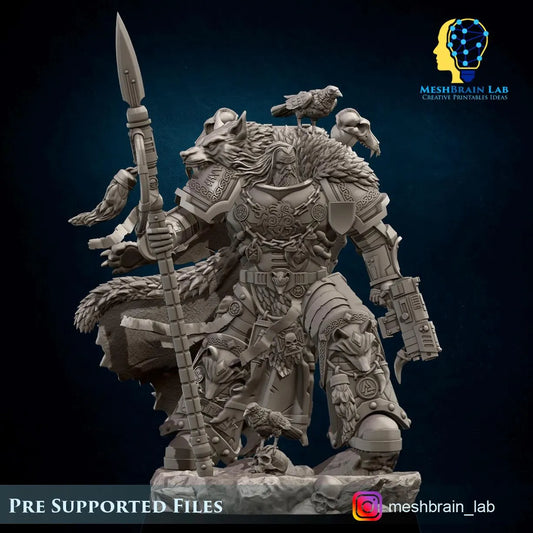 3d Printed Sons of the Aesir Chapter Lord by Meshbrain Labs Miniatures