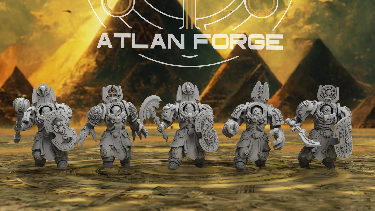 3d Printed Aegyptian Assault Nehebkau x5 by Atlan Forge Miniatures