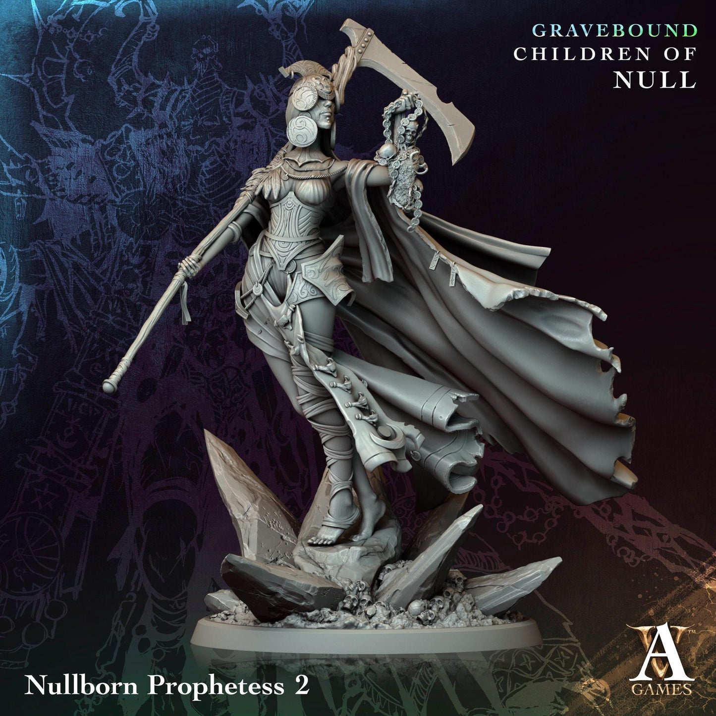 3D Printed Nullborn Prophetess by Archvillain Games
