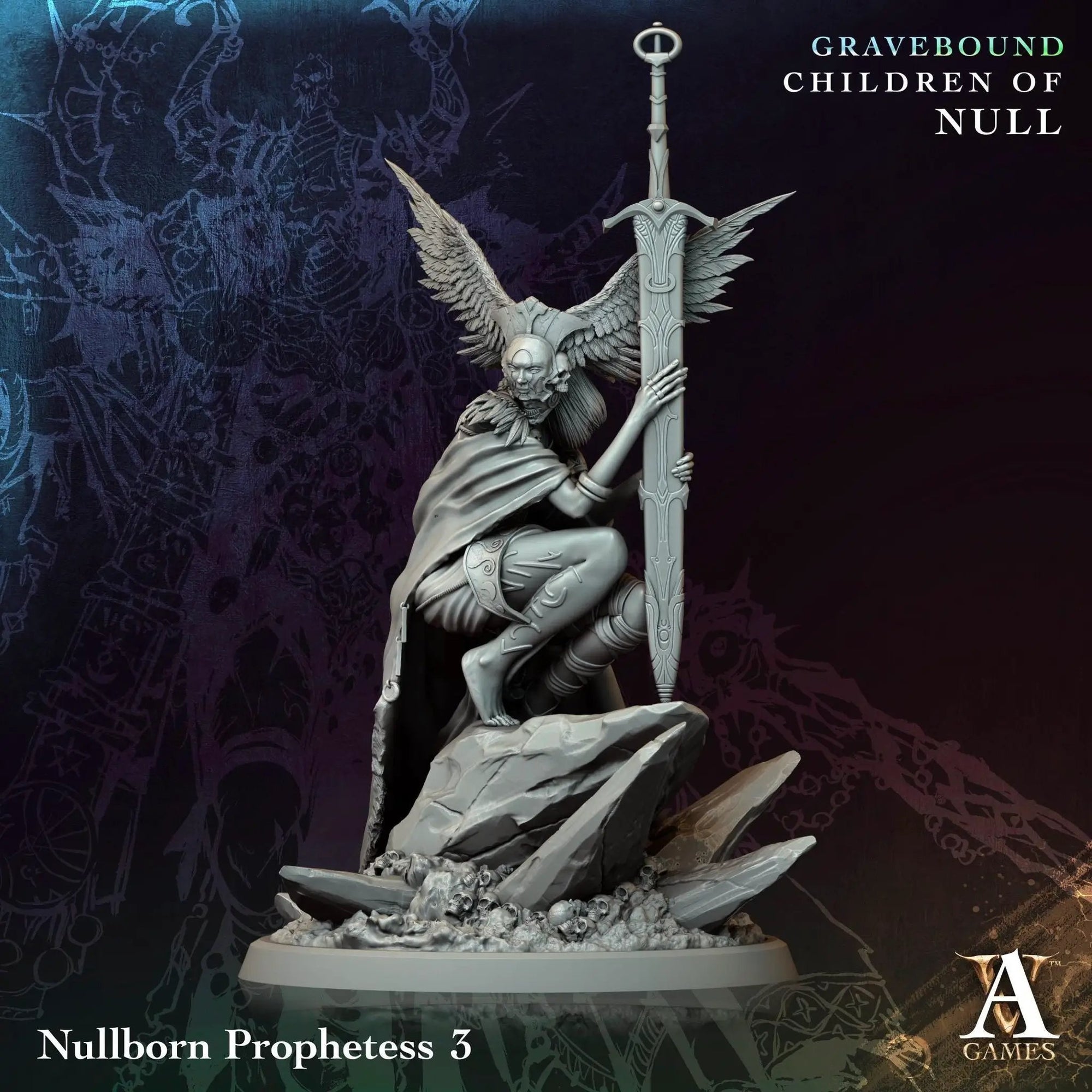 3D Printed Nullborn Prophetess by Archvillain Games by Last Hope Miniatures