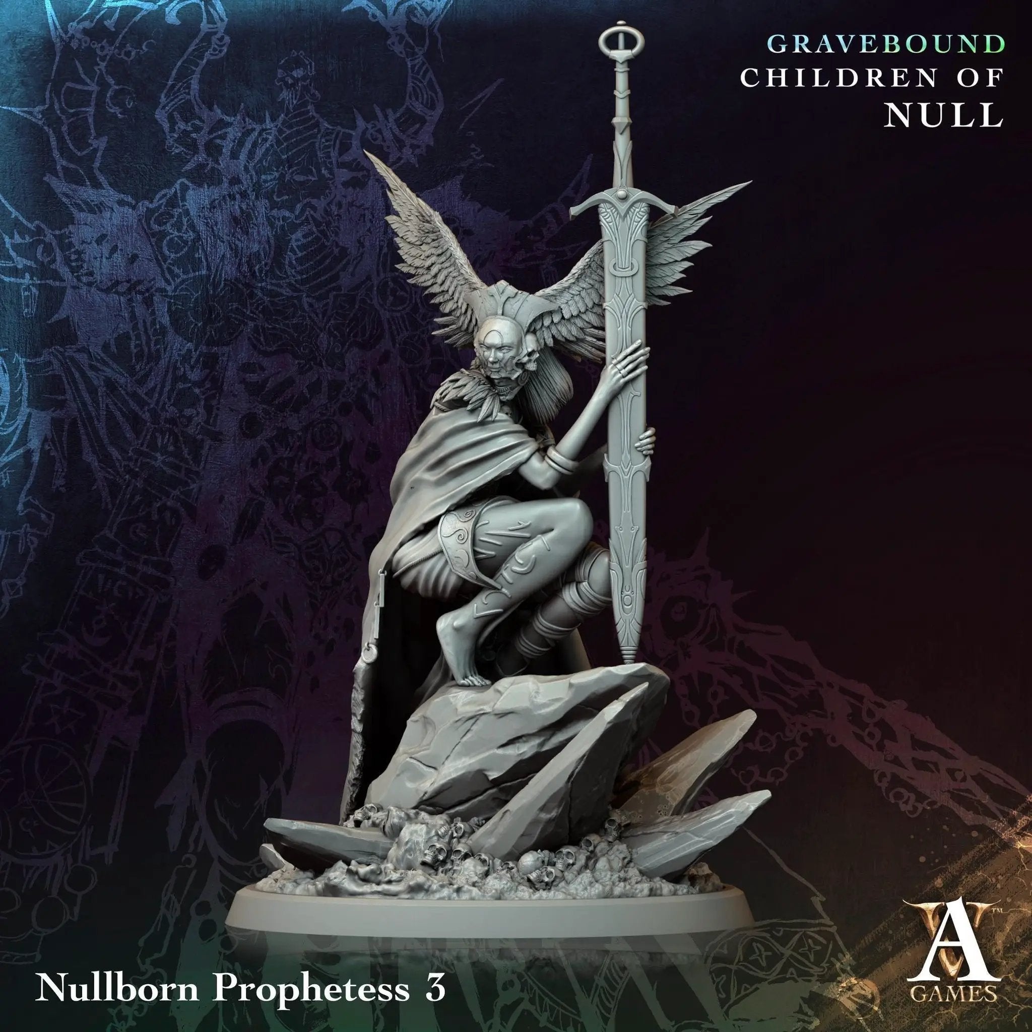 3D Printed Nullborn Prophetess by Archvillain Games by Last Hope Miniatures