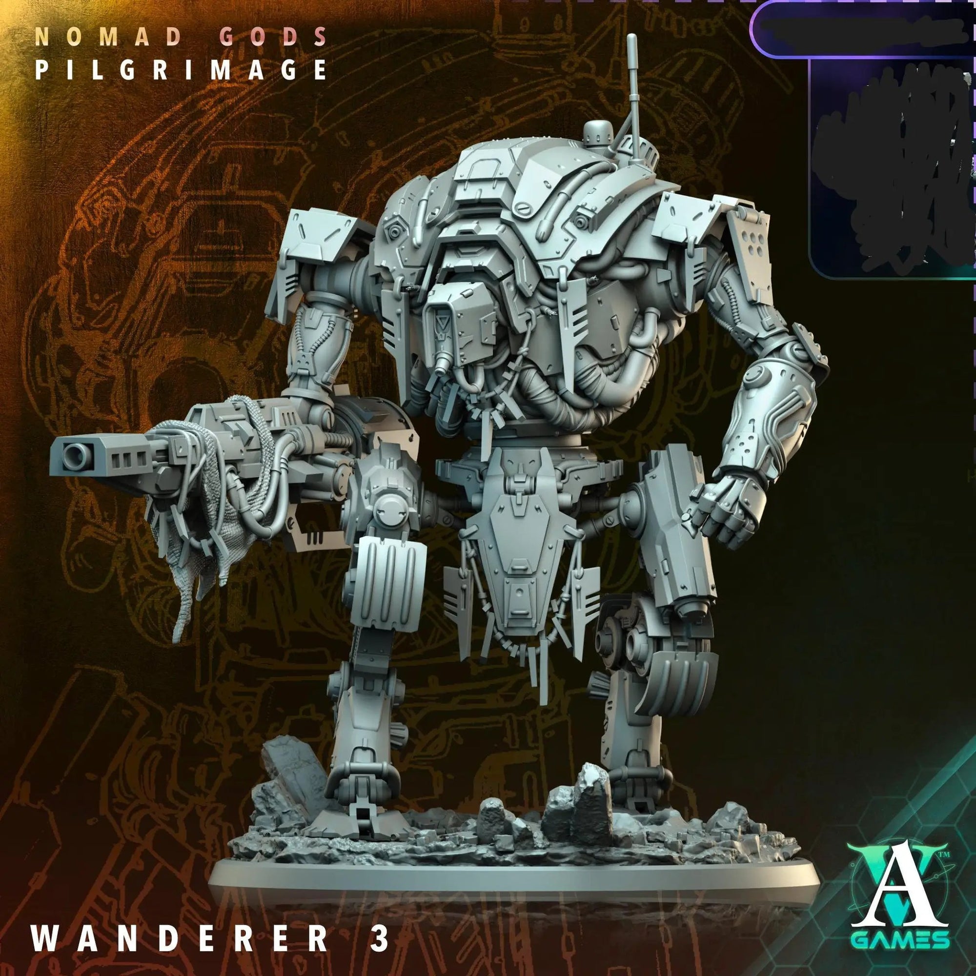 3D Printed Archimandrite Wanderer, Giant Robot Walker by Archvillain Games by Last Hope Miniatures
