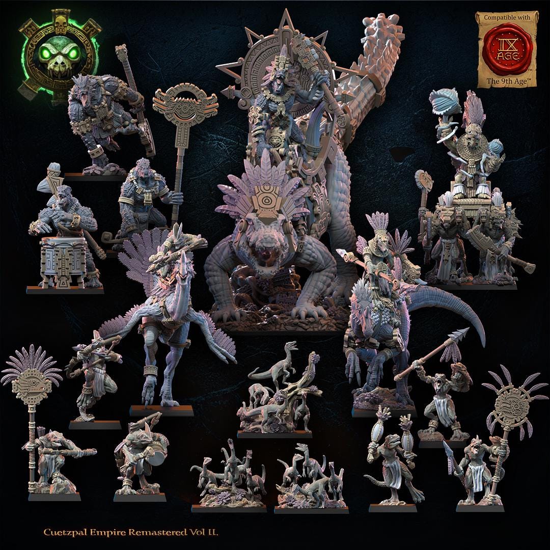 3d Printed Dragon Kin Command Group by Lost Kingdom Miniatures