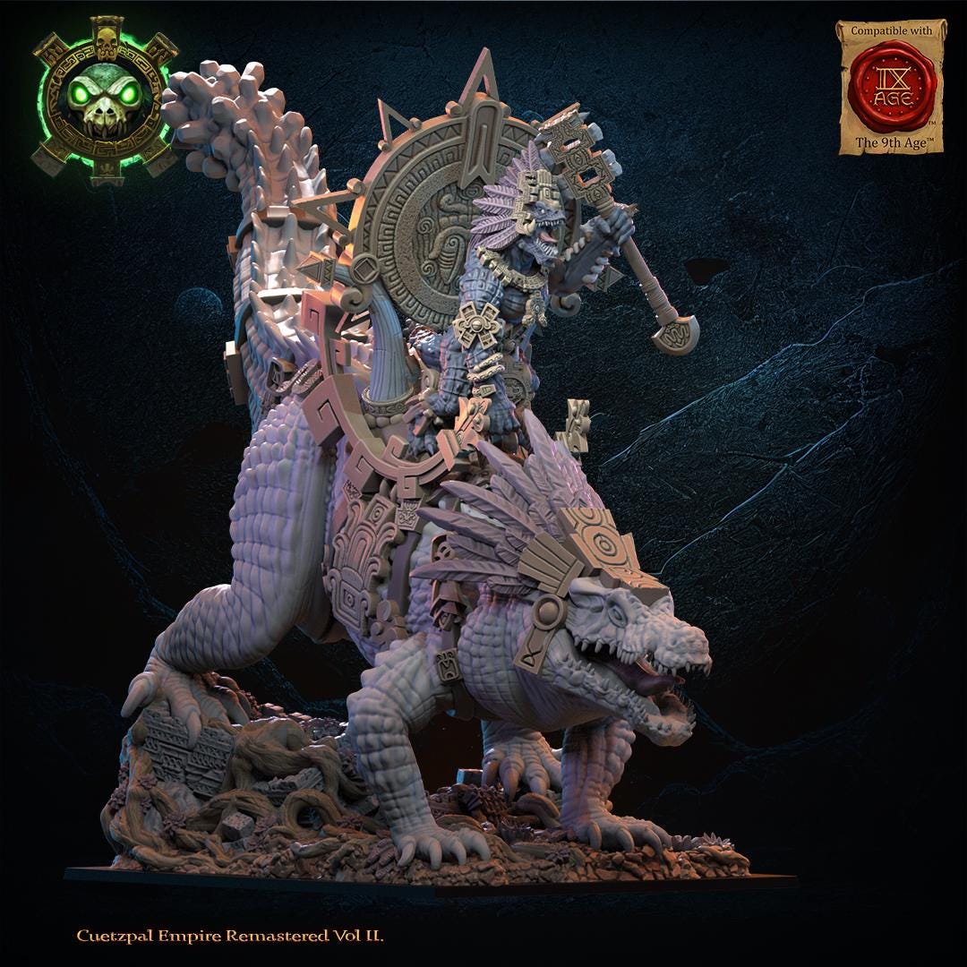 3d Printed Tocih, Cuetzpalli Heroine by Lost Kingdom Miniatures