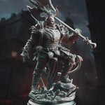 3D printed Knight of the Hells miniature by Last Hope Miniatures, detailed fantasy figure with armor and weapon for tabletop gaming.