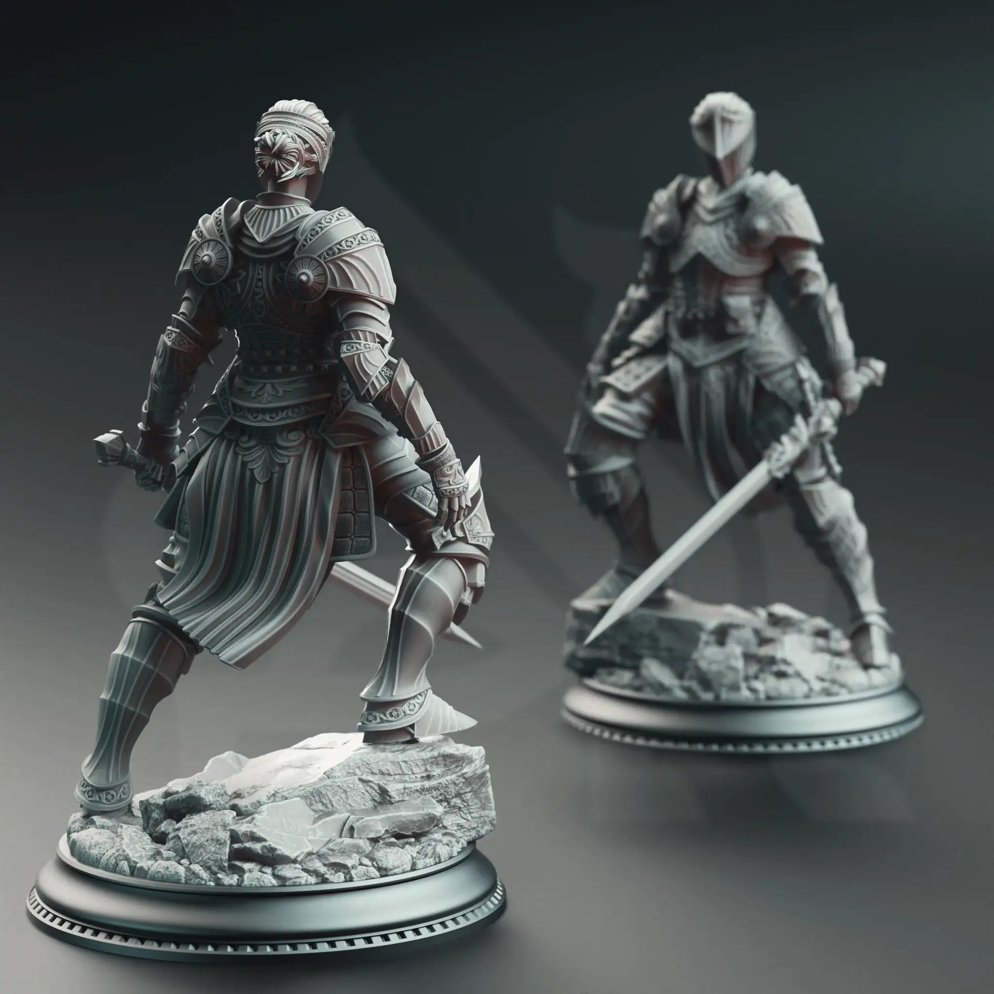 3D printed Commander of the West miniature by Last Hope Miniatures for DM Stash, detailed fantasy figure on a textured base.