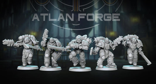 3d Printed Shark Knight Aggressive Mediators by Atlan Forge Miniatures