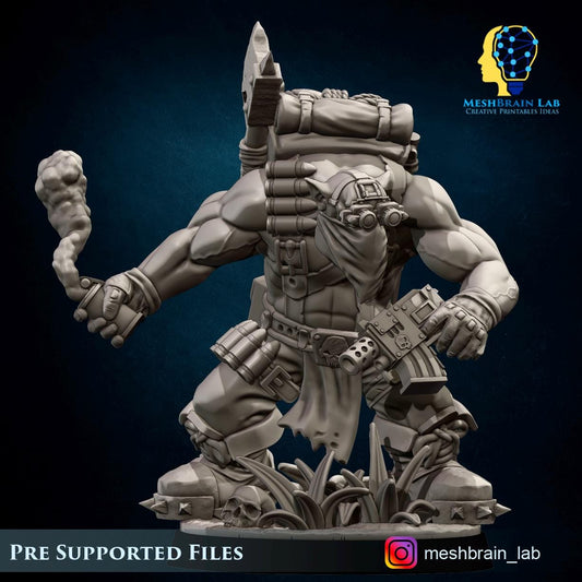 3d Printed Ork Smoke Grenade Commando by Meshbrain Labs Miniatures
