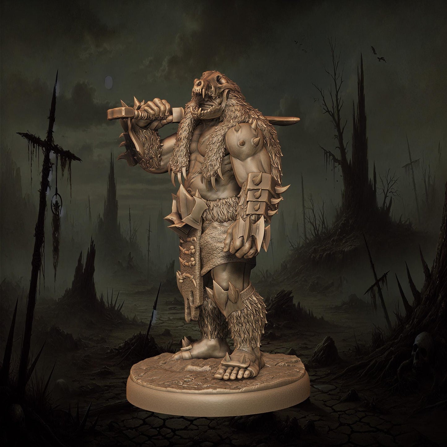 3D printed Orc Houndmasters by Monolith Arts