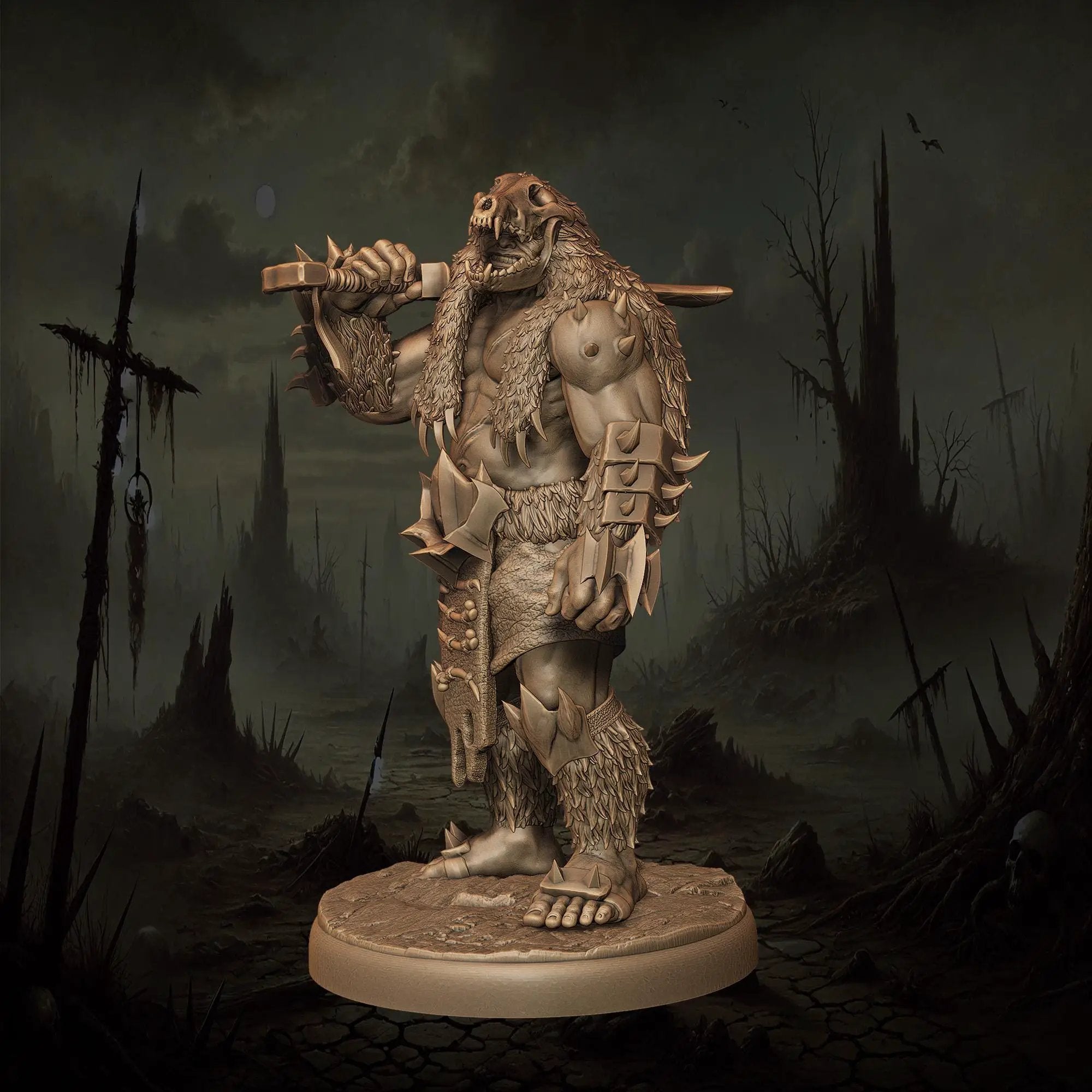 3D printed Orc Houndmasters miniatures by Last Hope Miniatures for Monolith Arts, featuring detailed orc figures with hounds.