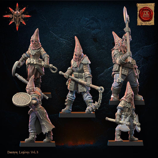 3D Printed Chaos Cultists by Lost Kingdom Miniatures