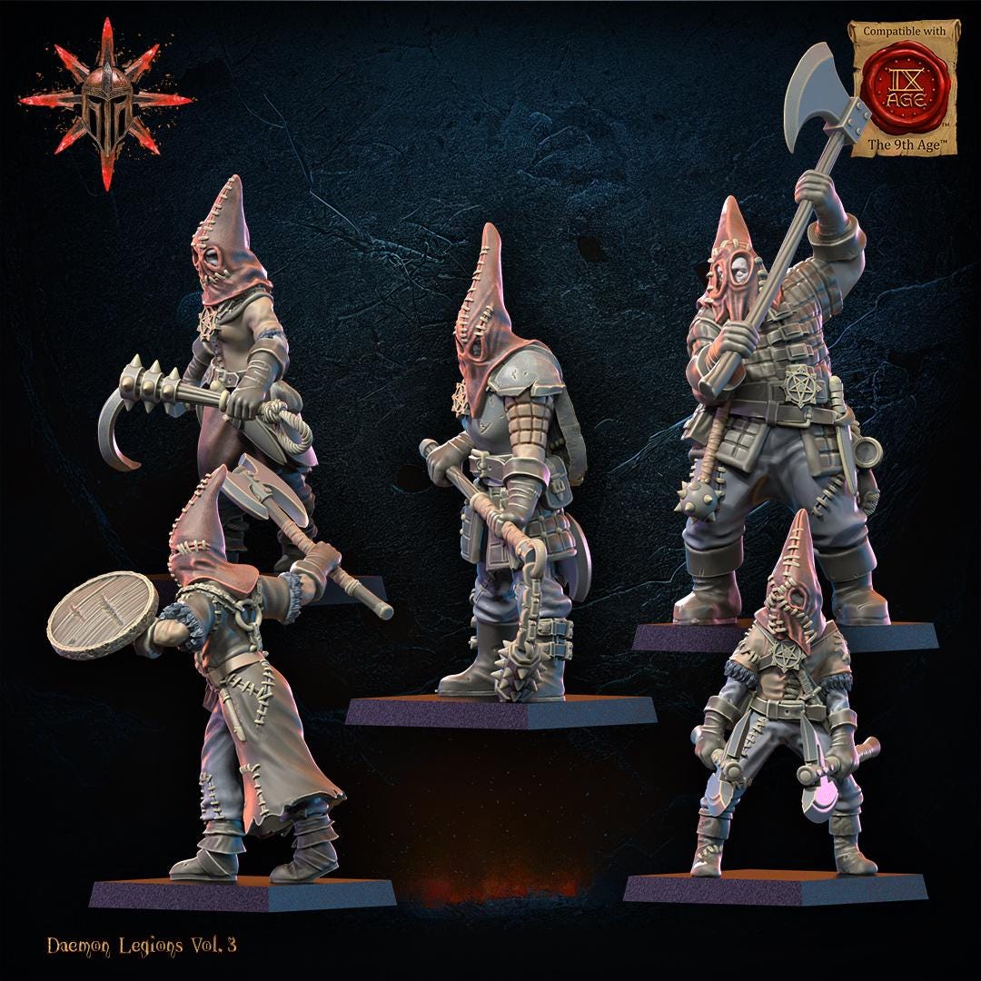 3D Printed Chaos Cultists by Lost Kingdom Miniatures