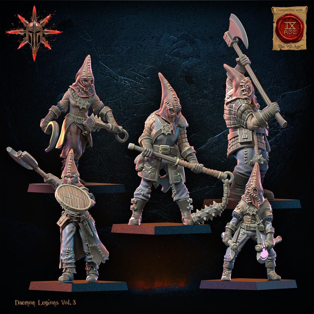 3D Printed Chaos Cultists x10 by Lost Kingdom Miniatures