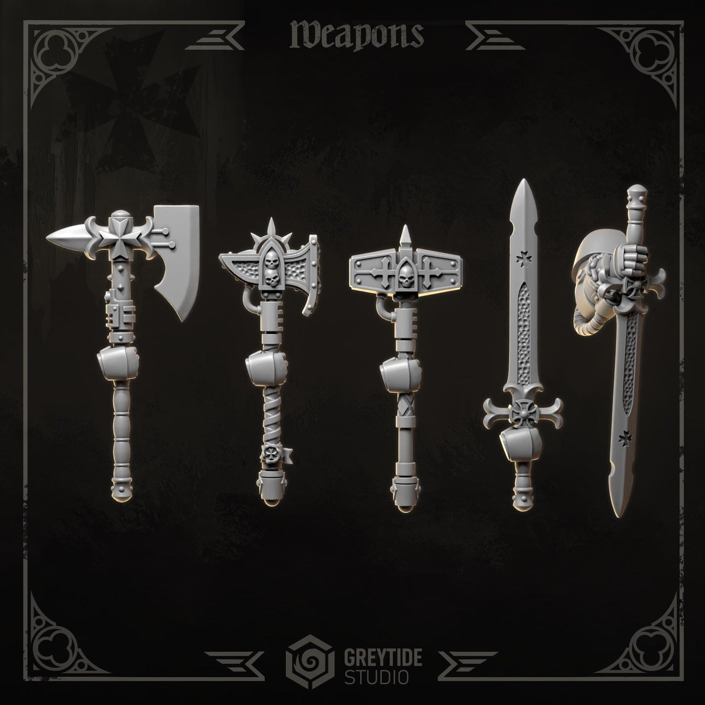 3d Printed Eternal Crusader Weapons Upgrade Kit by Greytide Studio
