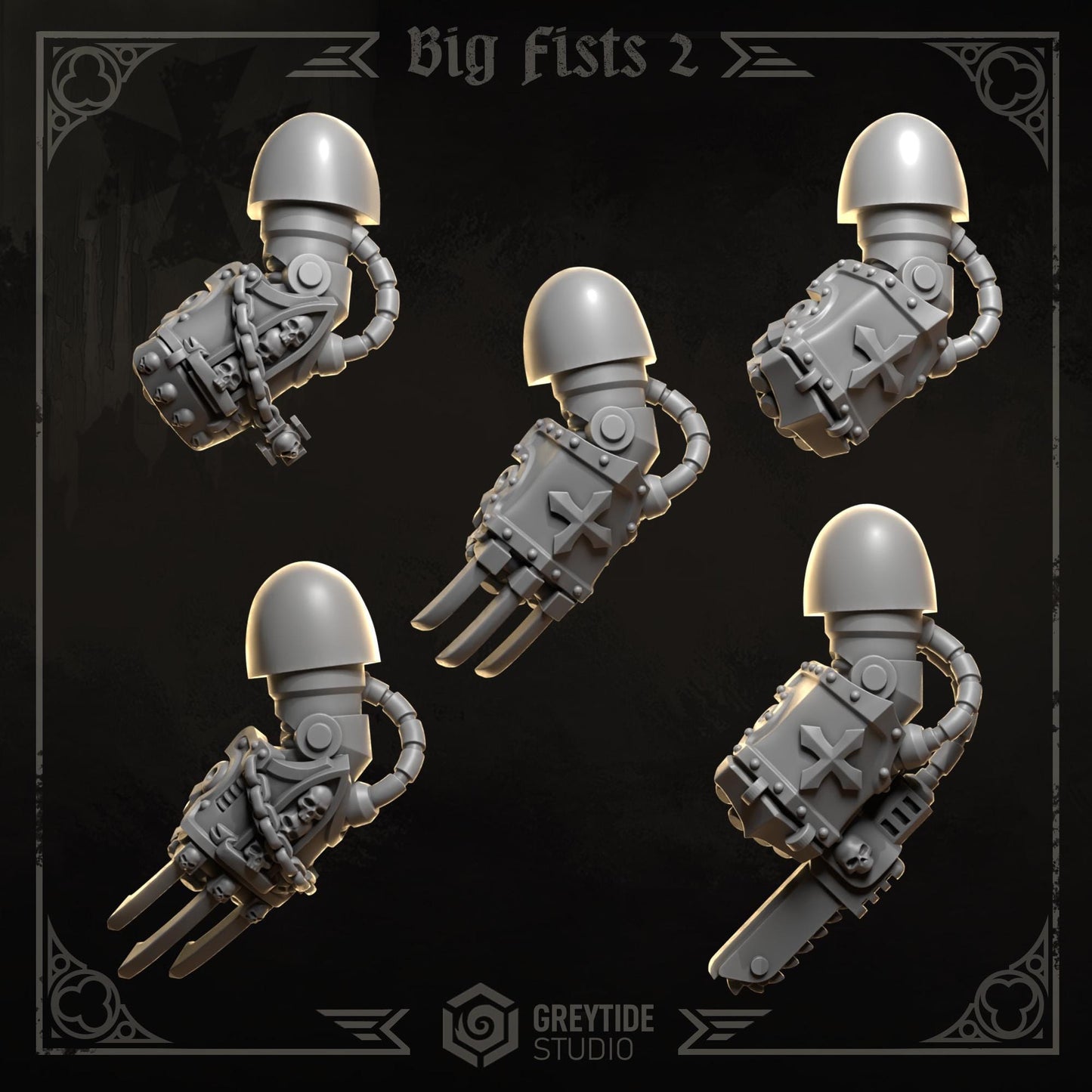 3d Printed Eternal Crusader Big Fists #2 x10 Upgrade Kit by Greytide Studio