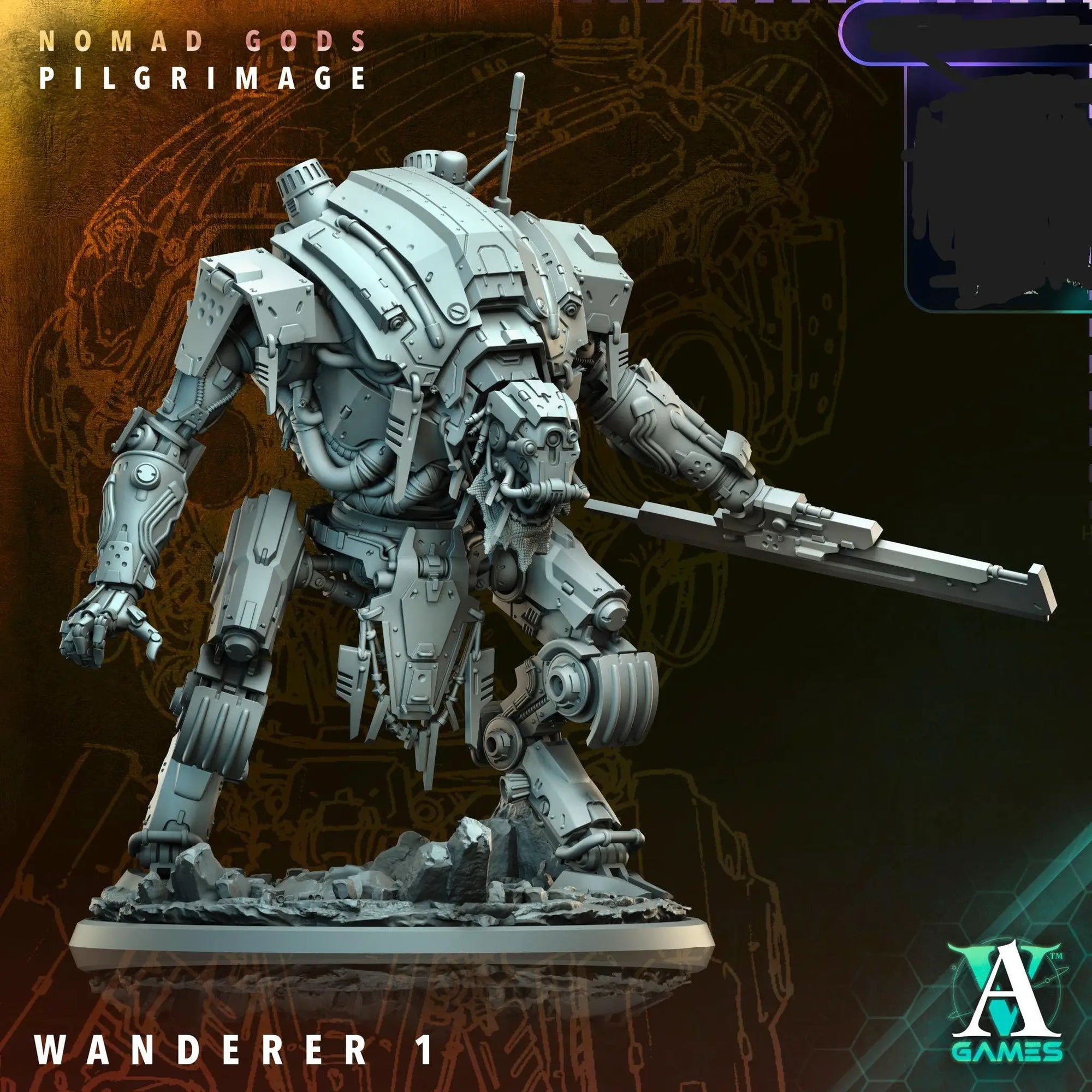 3D Printed Archimandrite Wanderer, Giant Robot Walker by Archvillain Games by Last Hope Miniatures