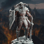 3D printed Nordic Paladin of Nature's Wrath miniature by Last Hope Miniatures, featuring detailed armor and nature-inspired design.
