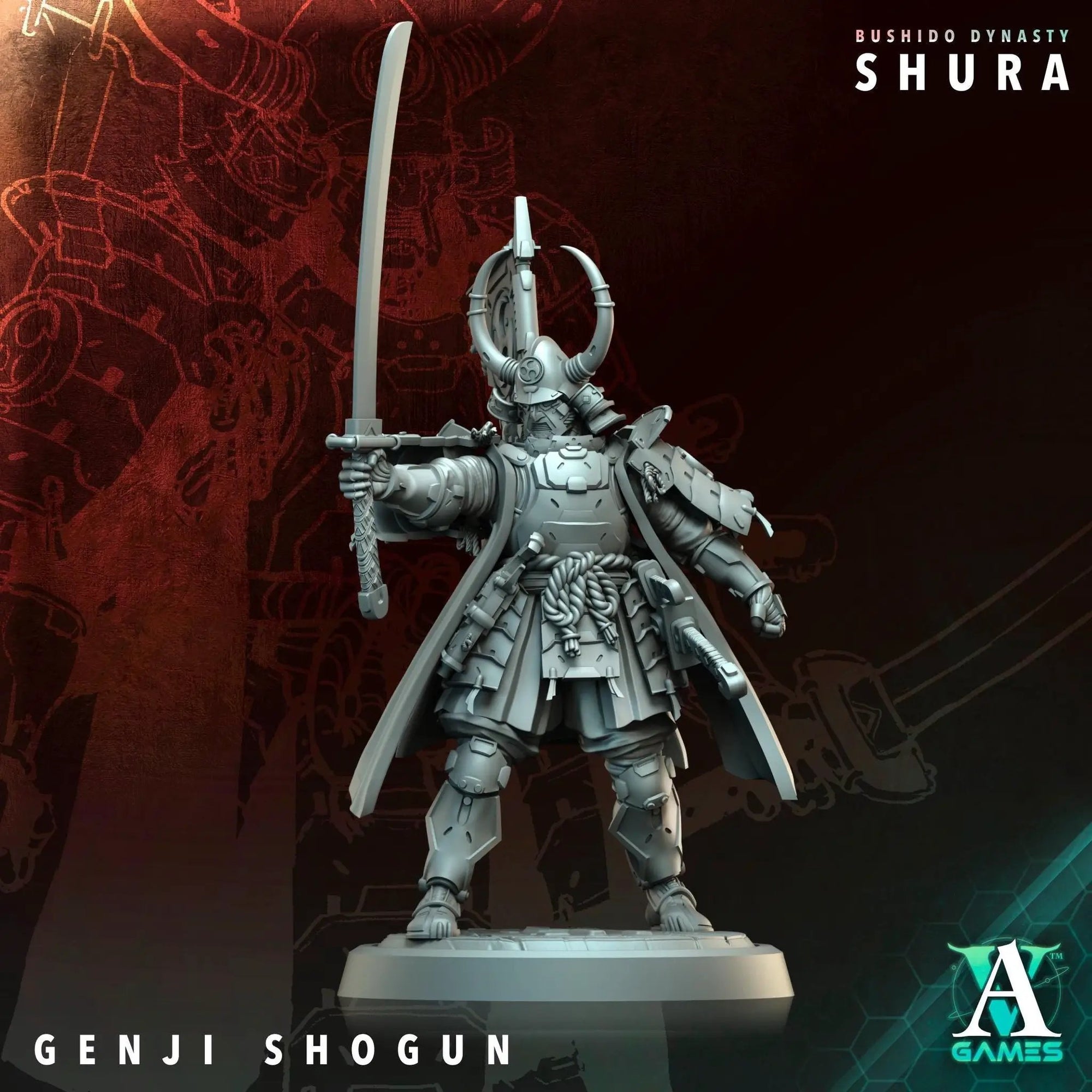 3D Printed Genji Shogun by Archvillain Games by Last Hope Miniatures
