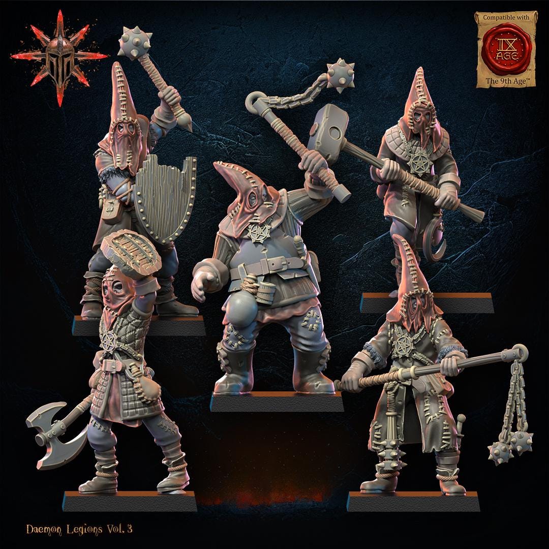 3D Printed Chaos Cultists by Lost Kingdom Miniatures