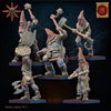 3D printed Chaos Cultists miniatures by Lost Kingdom Miniatures, detailed figures with chaotic armor and weaponry for tabletop gaming.
