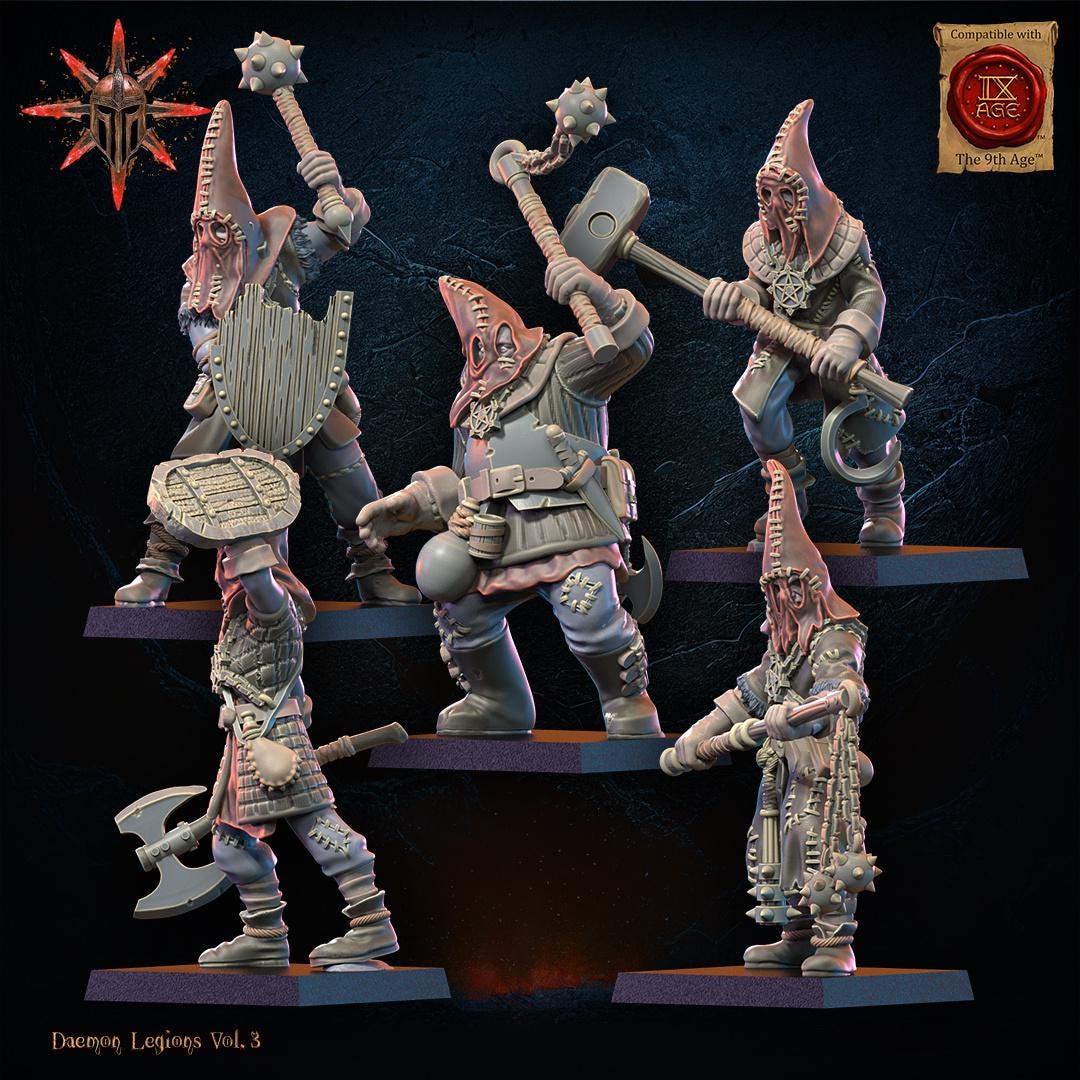 3D Printed Chaos Cultists by Lost Kingdom Miniatures
