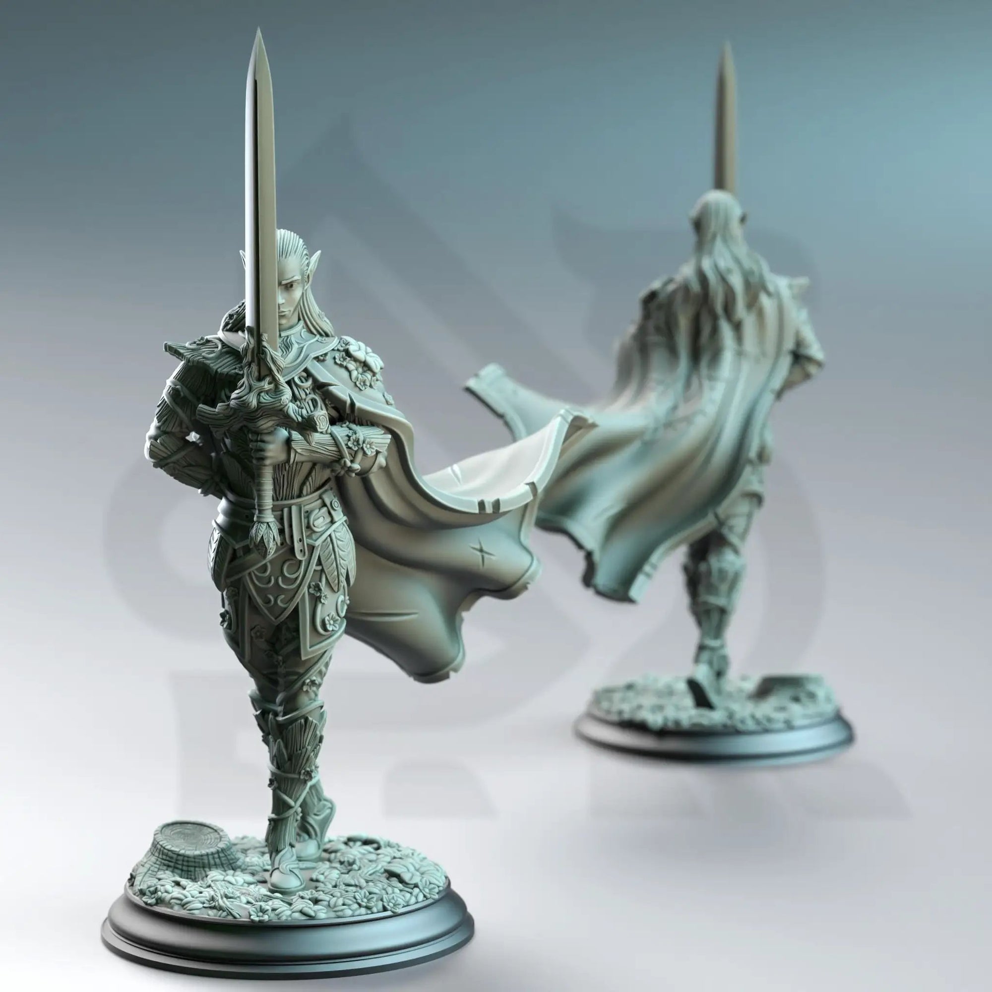 3D printed Fey Elf Duelist miniatures by Last Hope Miniatures for Dungeons & Dragons or tabletop fantasy gaming.