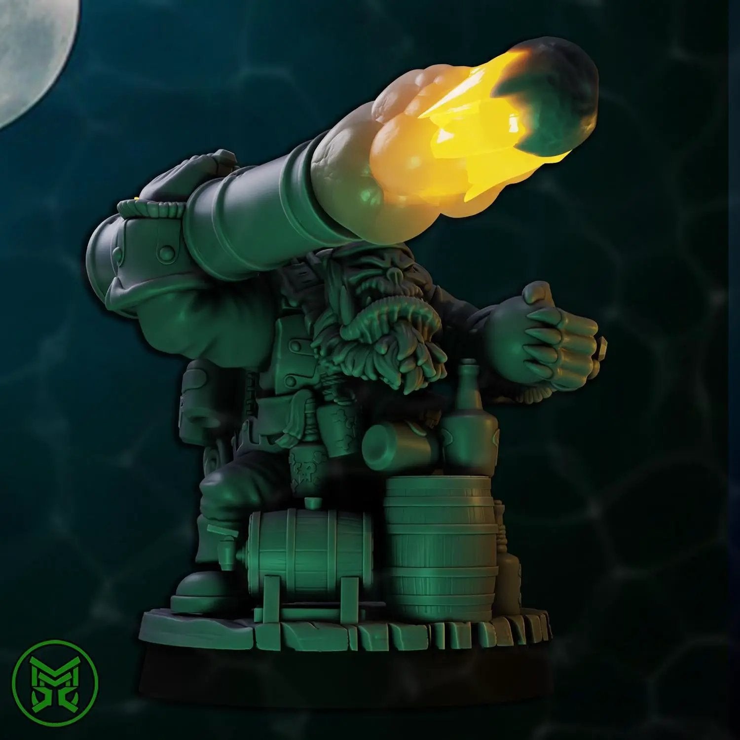 Set of four 3D printed Ork Pirate Commandos miniatures by Last Hope Miniatures for tabletop gaming.
