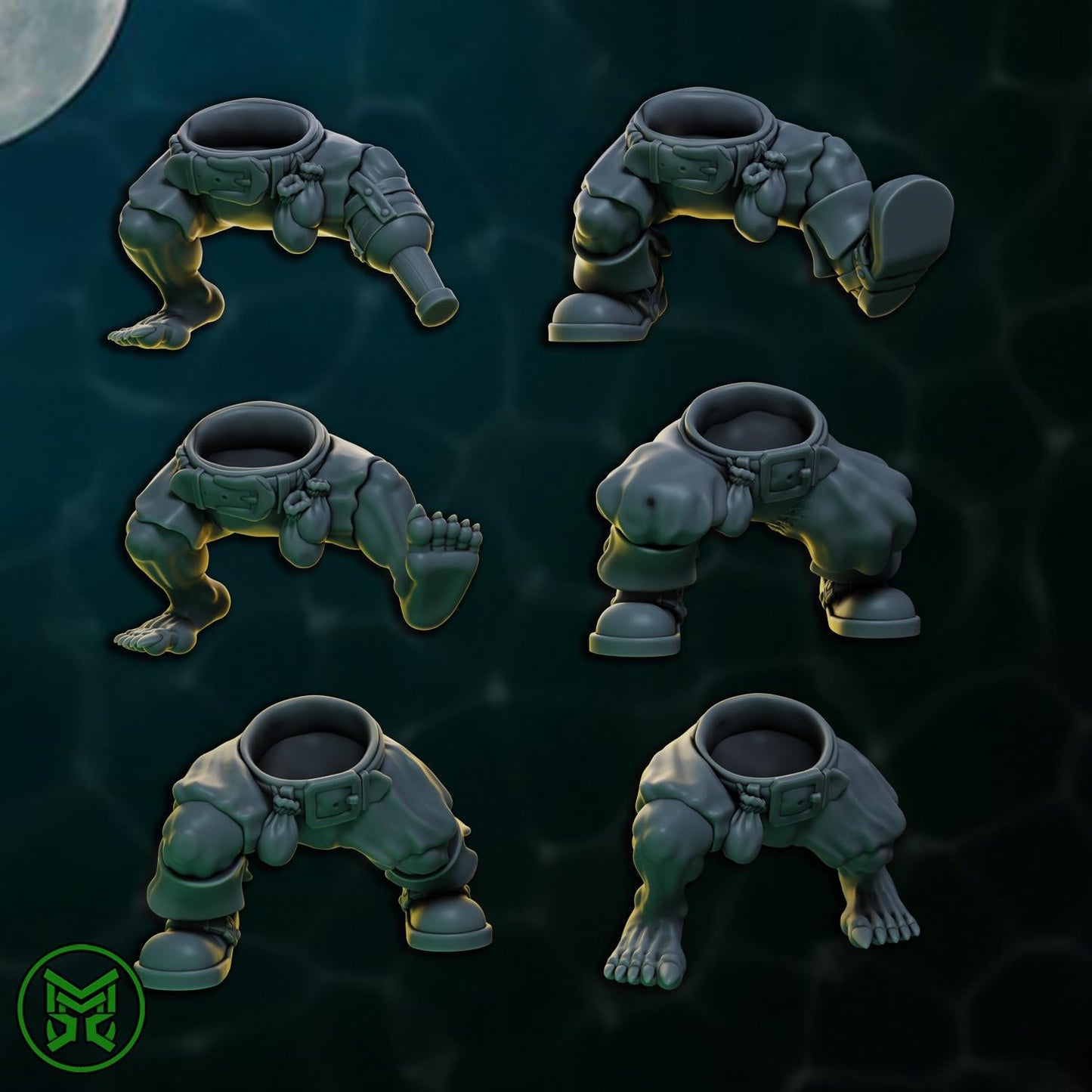 3d Printed Sneaky Pirate Orc Pistoleers x6 by Mekka Miniatures