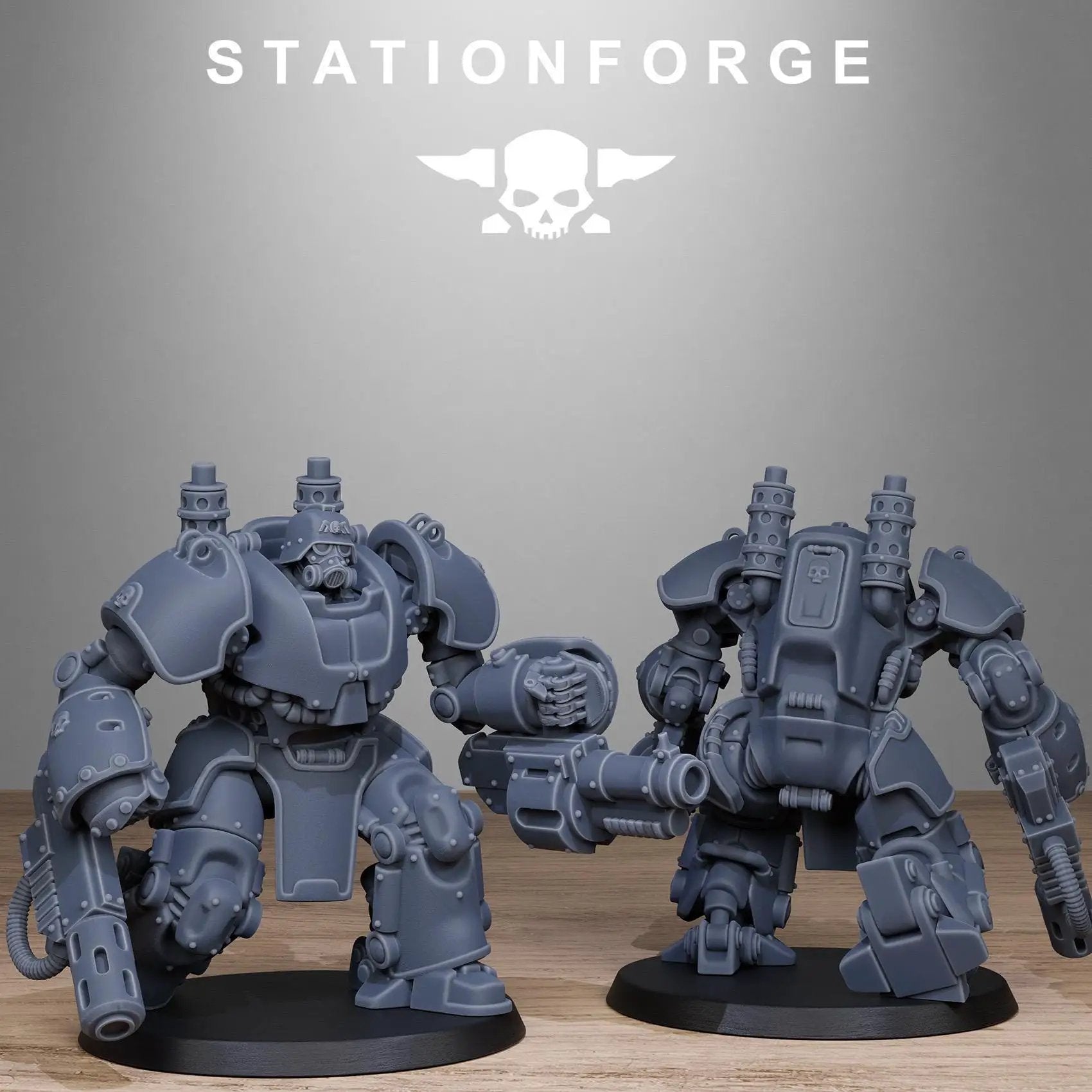 3D Printed GrimGuard Power Armor x5 by StationForge Miniatures by Last Hope Miniatures