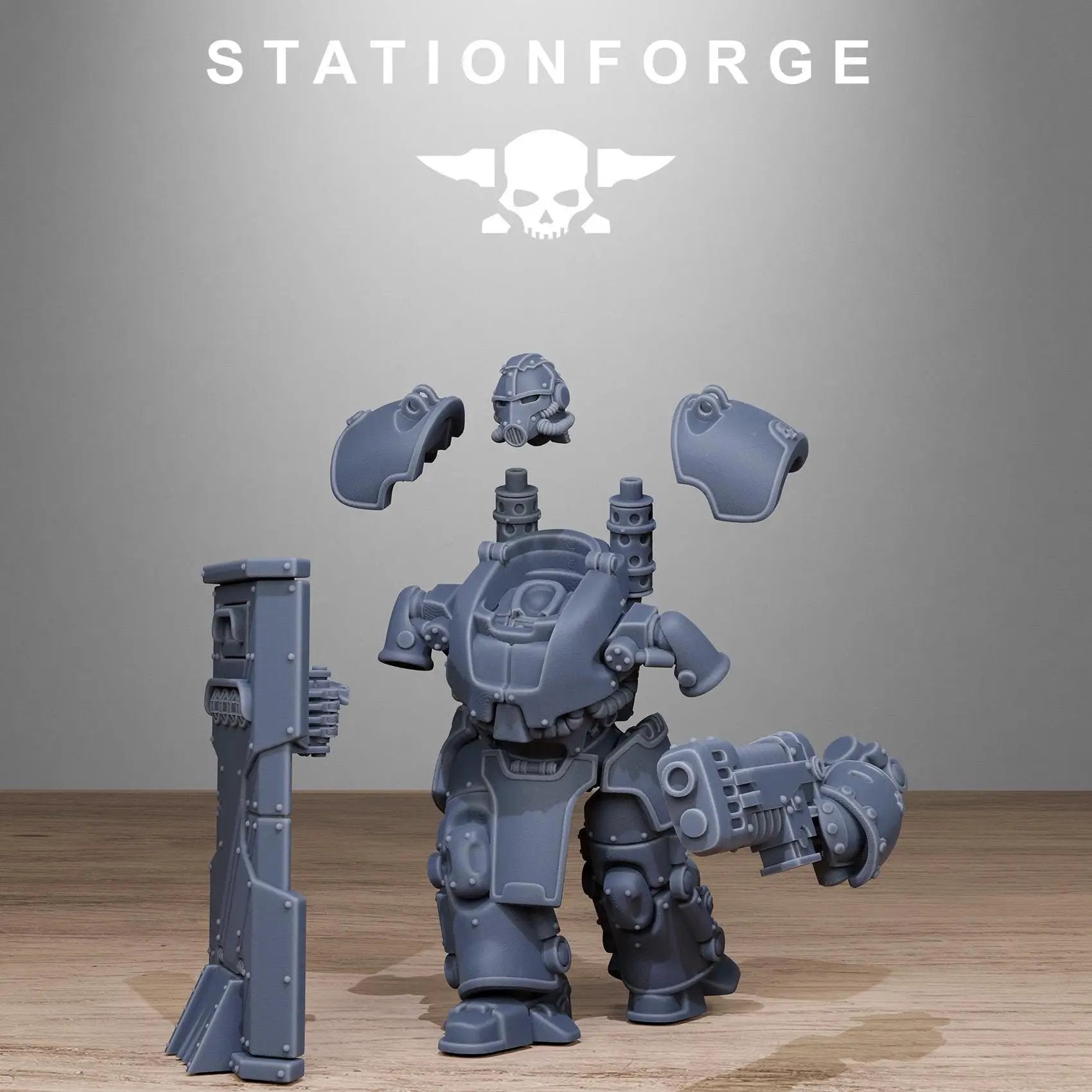 3D Printed GrimGuard Power Armor x5 by StationForge Miniatures by Last Hope Miniatures