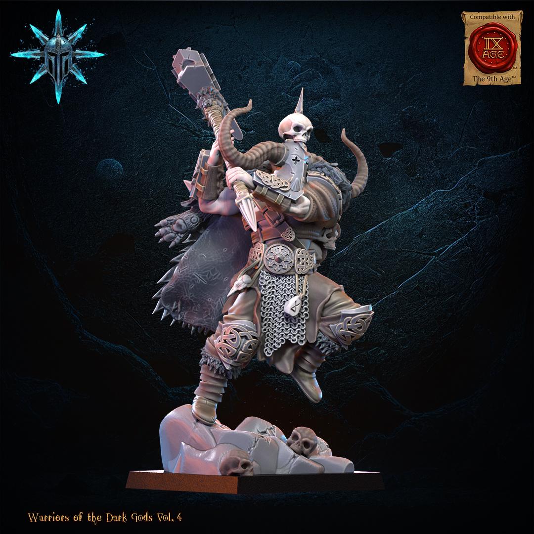 3D Printed Chaos Barbarian Chief by Lost Kingdom Miniatures