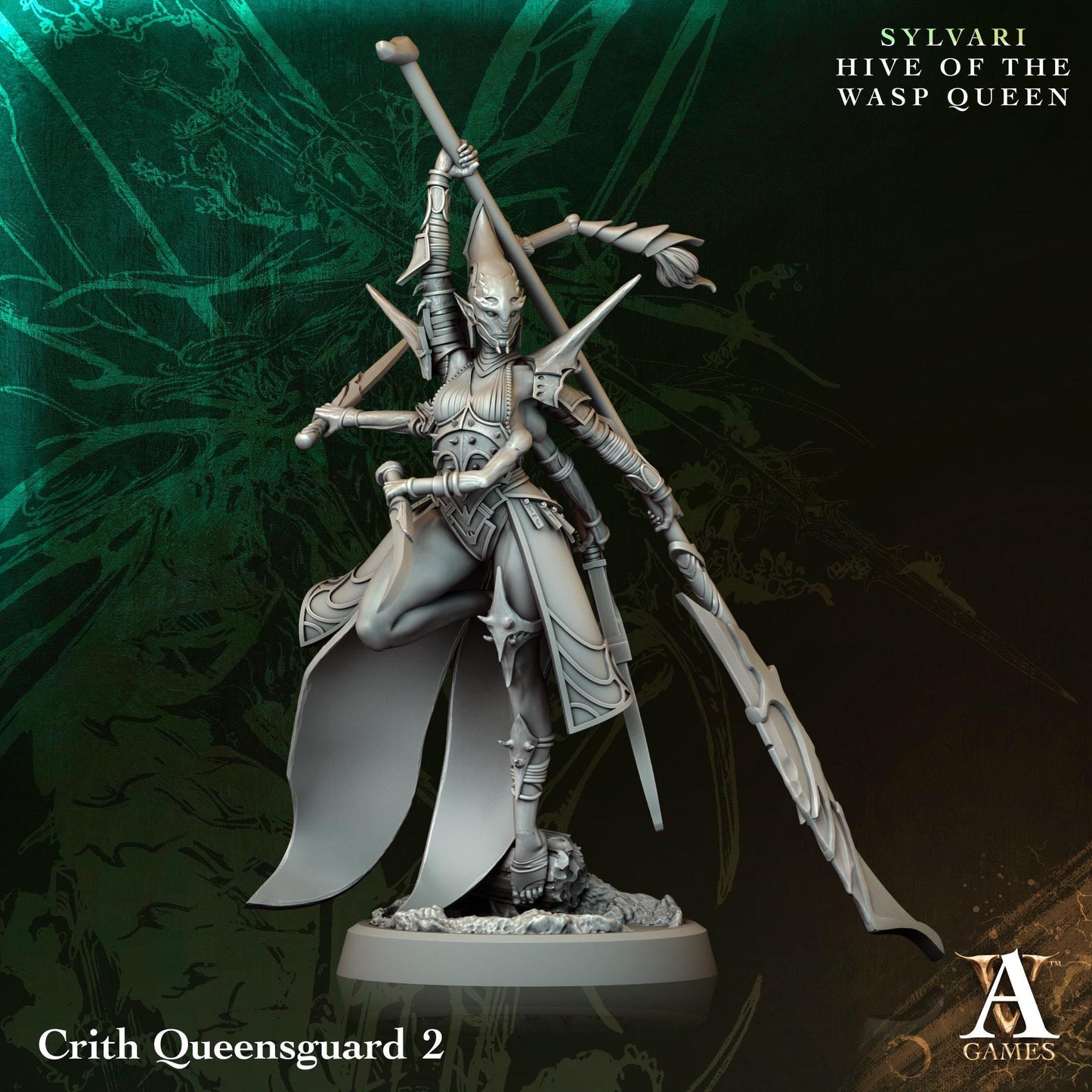 3D Printed Crith Queensguard by Archvillain Games