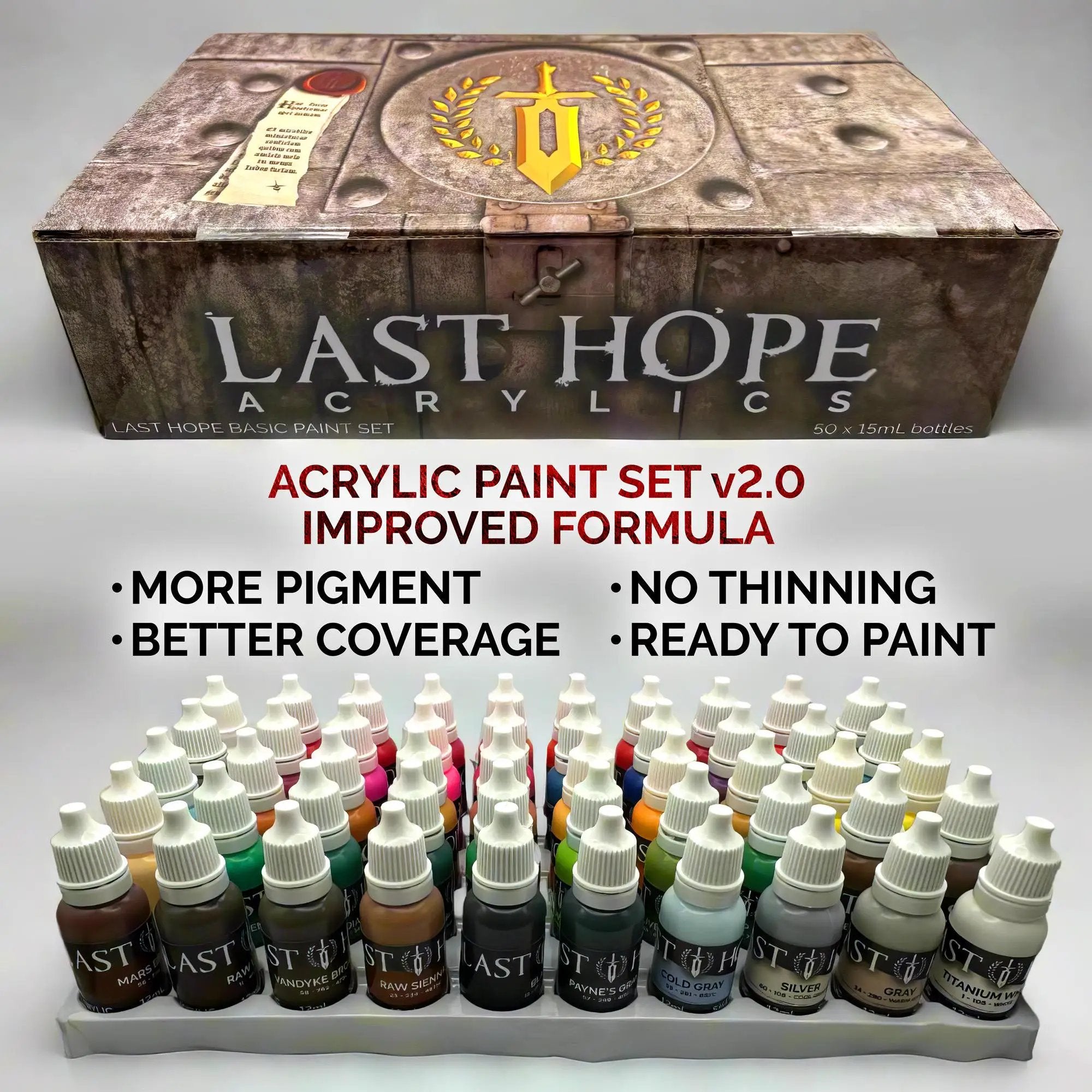 Acrylic Paint Set V2.0 for Wargame Miniatures - NEW FORMULA by Last Hope Miniatures