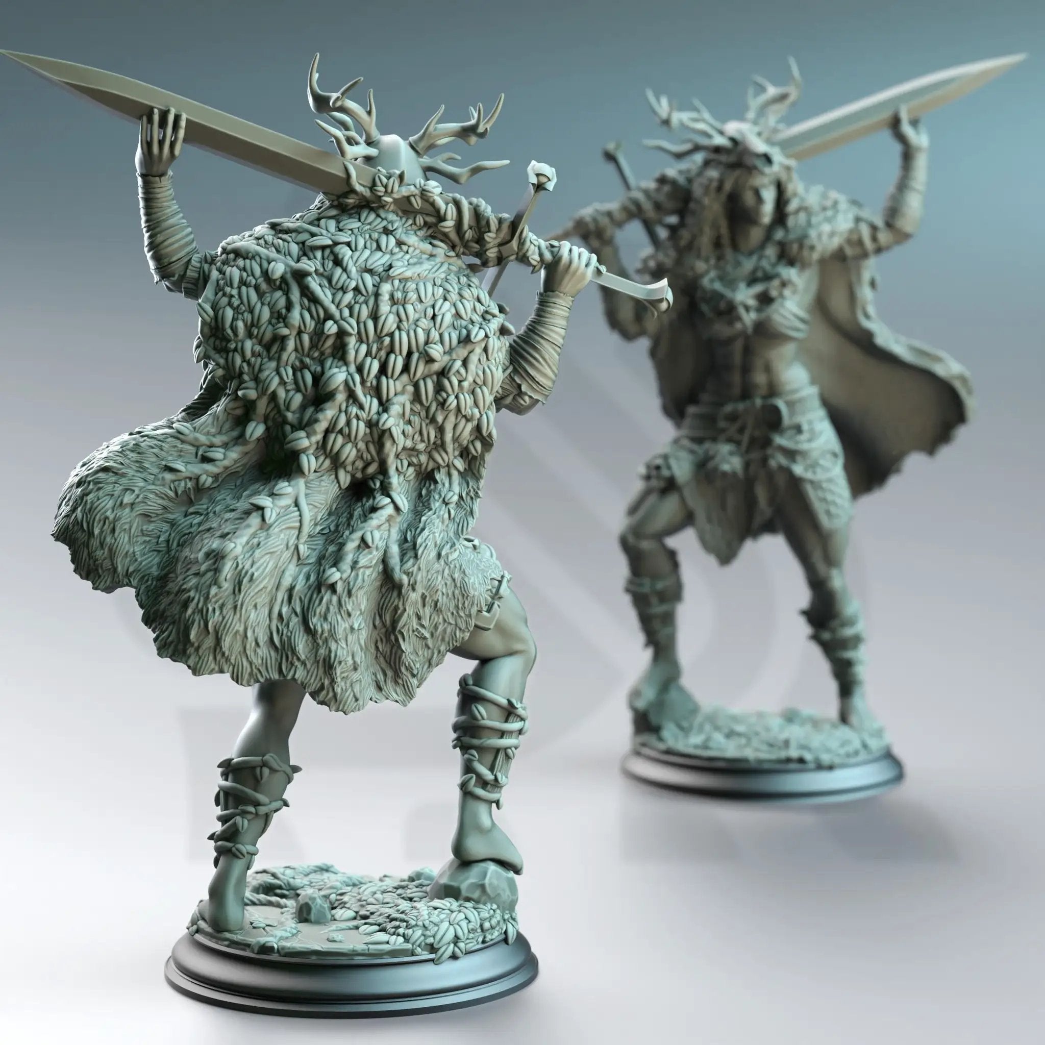 3D printed Goliath Fey Barbarian miniature by Last Hope Miniatures for Dungeons & Dragons tabletop gaming.