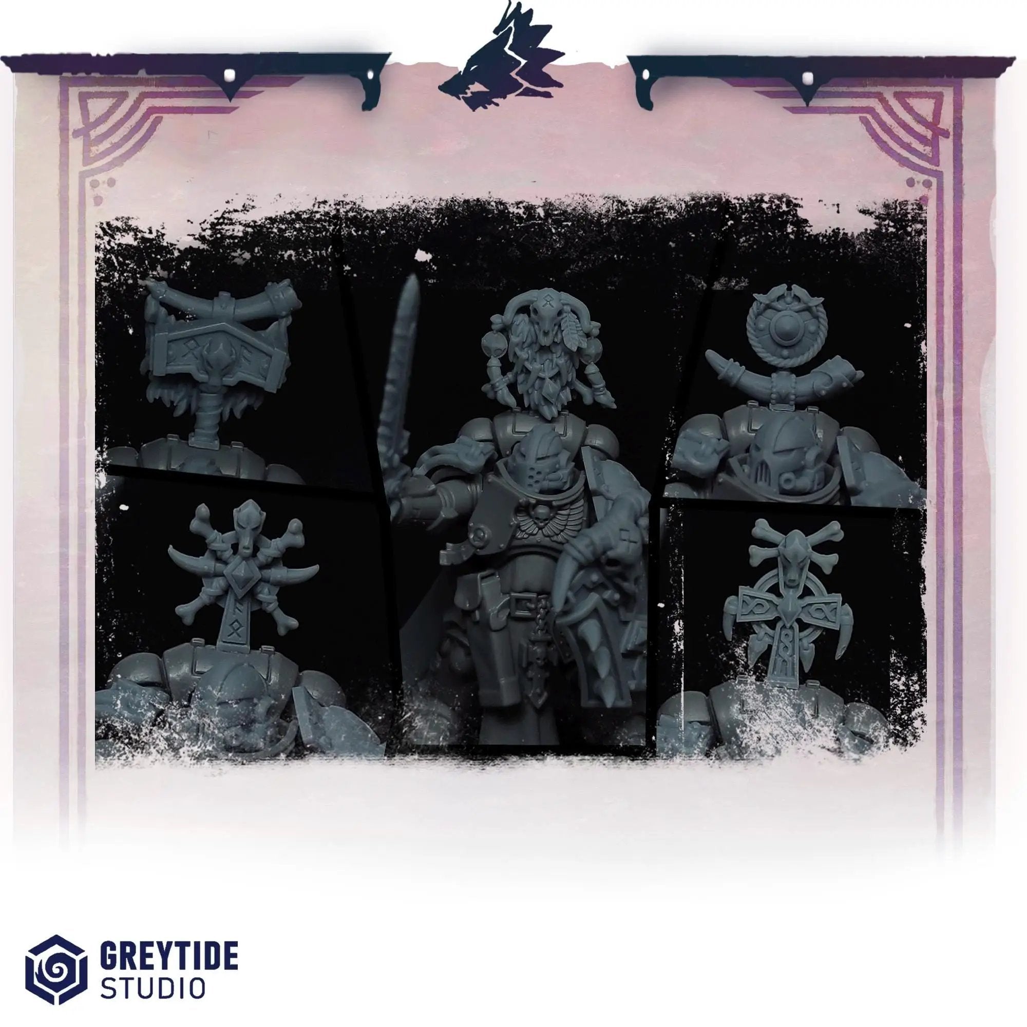 3d Printed Primal Hounds Backpack Decorations by Greytide Studio by Last Hope Miniatures