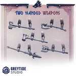 3d Printed Primal Hounds Two-Handed Weapons Set by Greytide Studio by Last Hope Miniatures