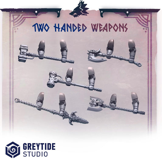 3d Printed Primal Hounds Two-Handed Weapons Set  by Greytide Studio